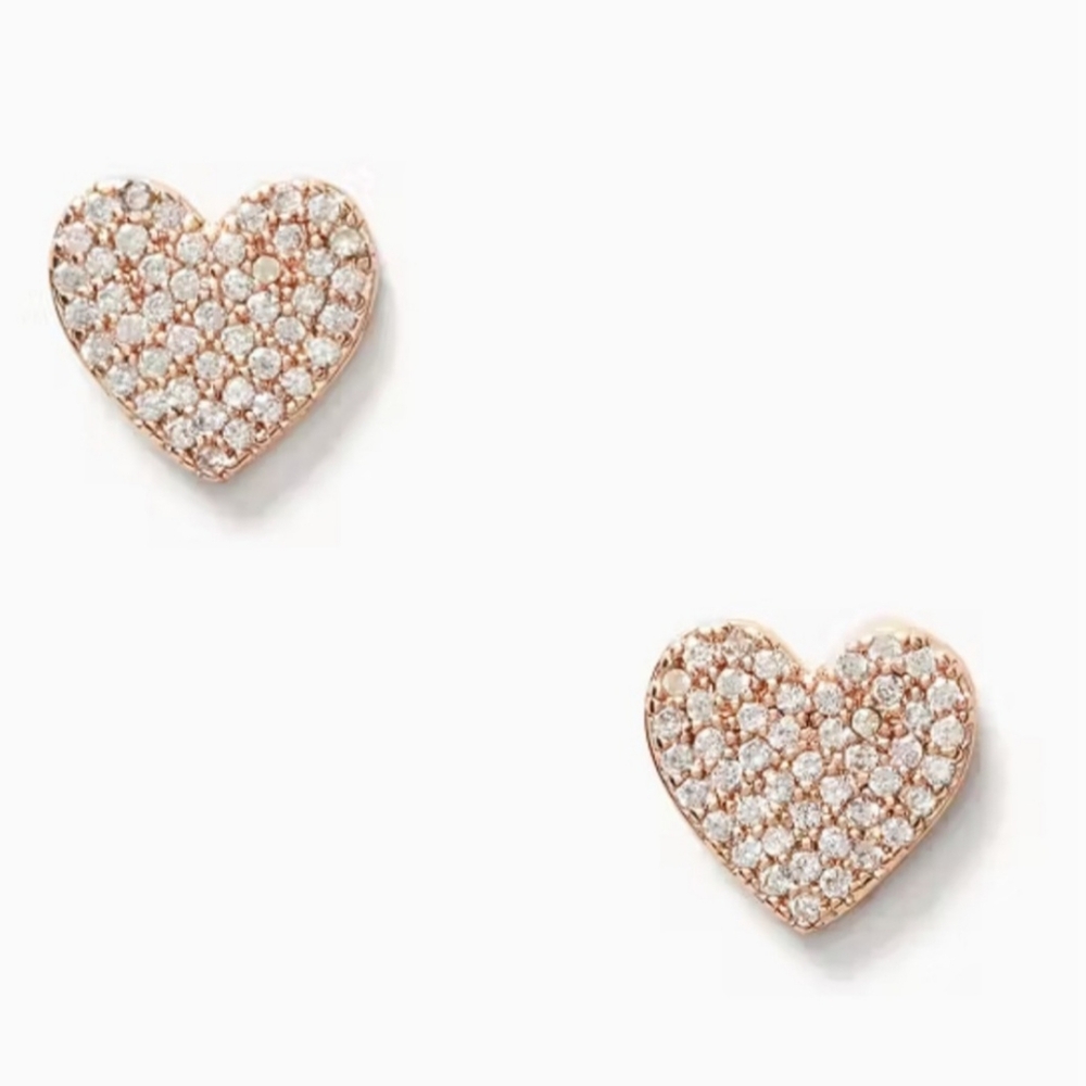 LOW START Kate Spade Yours Truly Pave Heart Studs NIP